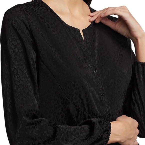 Lilly Pulitzer NWT Hensley Leopard Jacquard Top Onyx $128 Size XXS - Picture 3 of 11